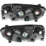 Halogen Headlight Left&Right Pair Clear Lens Black For Hyundai Elantra 2001-2003 Lab Work Auto