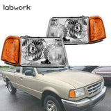 Headlights + Corner Turn Signal Lights Fit For 01-11 Ford Ranger Chrome Housing Lab Work Auto