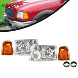 Headlights + Corner Turn Signal Lights Fit For 01-11 Ford Ranger Chrome Housing Lab Work Auto