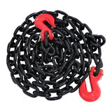 Labwork 7100LBS G80 Steel 3/8In X 10Ft Transport Strap Chain Black and Red