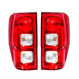 Driver and Passenger Side Outer Tail Light Brake Lamp Replacement for Ranger 2019-2022 Red Lens Chrome Housing KB3Z13405F KB3Z13404F