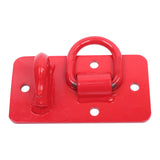 2PCS Tractor Bucket Hooks with Tie Down Ring Bolt-On Grab Hook with Back Plates Replacement for Trailer RV UTV Truck Grade 70 Forged Steel Max 15000 lbs Red