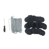 6 Inch 11 Gauge 100pcs Galvanized Garden Stakes 100pcs Gaskets 1pick Hook Landscape Staples Set Replacement for Weed Fabric Barrier