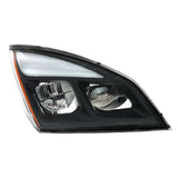 A6601405003 Passenger Side Headlight Replacement for Cascadia 2018-2023 Black Outer Shell (Right)