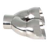 Labwork 2 Pcs Quad 3" In 4" Out 9" Long Dual Wall Exhaust Tips Stainless Steel Lab Work Auto