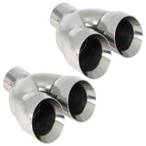Labwork 2 Pcs Quad 3" In 4" Out 9" Long Dual Wall Exhaust Tips Stainless Steel Lab Work Auto