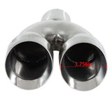 Labwork 2 Pcs Quad 3" In 4" Out 9" Long Dual Wall Exhaust Tips Stainless Steel Lab Work Auto