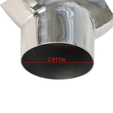 Labwork 2 Pcs Quad 3" In 4" Out 9" Long Dual Wall Exhaust Tips Stainless Steel Lab Work Auto