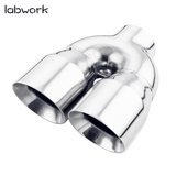 Labwork Exhaust Tip Dual Wall Stainless Steel Twin 4 inch Outlet 3 inch Inlet 9 Length Lab Work Auto