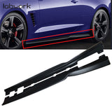 Labwork For 16-20 Camaro SS & RS LT LS Black T6 Style Side Skirt Extension Lab Work Auto