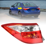 Labwork For 2014-2016 Toyota Corolla Red Clear Tail Light Brake Lamp Left Side Lab Work Auto