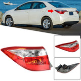 Labwork For 2014-2016 Toyota Corolla Red Clear Tail Light Brake Lamp Left Side Lab Work Auto