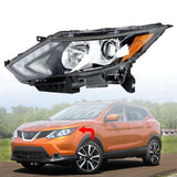 Labwork For 2017-2019 Nissan Rogue Sport Halogen Headlight Assembly Black Driver Lab Work Auto