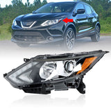 Labwork For 2017-2019 Nissan Rogue Sport Halogen Headlight Assembly Black Driver Lab Work Auto