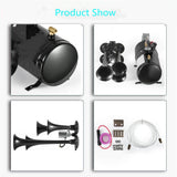 Labwork Train Horn Kit Loud System 4 Trumpets 150PSI For Car Truck Pickup Lab Work Auto