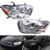 Pair Amber Corner Projector Headlight Head Lamps For 2008-2010 Toyota Highlander Lab Work Auto