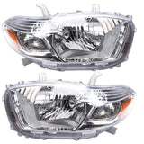Pair Amber Corner Projector Headlight Head Lamps For 2008-2010 Toyota Highlander Lab Work Auto