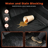 3Pcs Car Floor Mats Front and Rear TPE Black Replacement for Edge 2015-2024