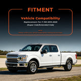 3D Custom Fit TPE Floor Liners Set for 2015-2025 Ford F-150 Extended Cab / SuperCab - All-Weather Protection (Fits Bench Seat Only)