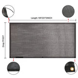 1Set 7FT x 15FT 3in RV Awning Sun Shade Screen Front Side Awning Complete Kit Black Grid Uv Blocking Replacement for Travel Outdoor Camping