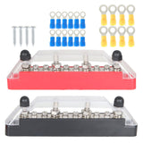 Labwork Power Distribution Terminal Block (Red+Black) 4 x M6 Studs 6 x M4 Screws