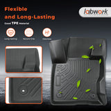 6PCS Floor Mats Backrest Mat and Cargo Liner Black TPE Replacement for Bronco Sport 2021-2025