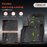 3Pcs Car Floor Mats Front and Rear TPE Black Replacement for Edge 2015-2024