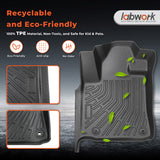 labwork 3-Piece 3D TPE All-Weather Floor Mats for 2014-2021 Toyota Tundra CrewMax Double Cab