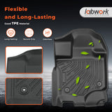 3D Custom Fit TPE Floor Liners Set for 2015-2025 Ford F-150 Extended Cab / SuperCab - All-Weather Protection (Fits Bench Seat Only)