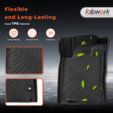 Floor Mats 3Pcs Two Rows Floor Liners Black TPE Replacement for Civic Sedan Hatchback Coup 2016-2021