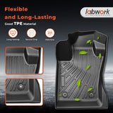 3Pcs Car Floor Mats Liner Front and Rear TPE Black Replacement for Com-Pass 2017-2025