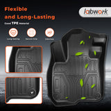 Car Floor Mats Black TPE Vehicle Floor Liners 3 Piece Replacement for CRV 2017-2022