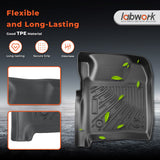 3Pcs Car Floor Mats Liner Front and Rear TPE Black Replacement for F250 F350 F450 F550 Super Duty Crew Cab 1999-2007