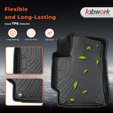 Black 3Pcs Front and Rear TPE Car Floor Mats Replacement for Camry 2012-2017