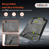 Full Set 3D TPE All-Weather Floor Mats for 2014-2019 Chevy Silverado GMC Sierra 1500 2500 3500 HD