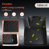 3Pcs Car Floor Mats Liner Front and Rear TPE Black Replacement for Chero-kee 2015-2023