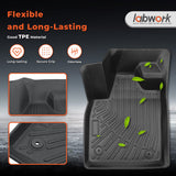 3D Custom Fit All-Weather Floor Liners Set for 2021-2026 Ford Mustang Mach-E - Premium TPE Floor Mats (Left Hand Drive Only)