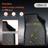Floor Mats for Cars Liner 3Pcs Black Replacement for Highlander 2008-2013