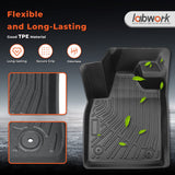3D Custom Fit TPE Floor Liners + Cargo Mat & Seat Backrest Set for 2021-2025 Ford Mustang Mach-E - All-Weather Protection (Excludes Gas Mustang)