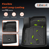 3Pcs Car Floor Mats Front and Rear TPE Black Replacement for Rogue 2021-2026