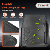 2Pcs Front TPE Car Floor Mats Replacement for Bronco F150 1980-1996 Replacement for F250 F350 1980-1997