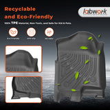 labwork 3-Piece 3D TPE All-Weather Floor Mats for 2007-2014 Chevy Silverado GMC Sierra Crew Cab 1500 2500 3500 HD