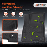 labwork 3-Piece 3D TPE All-Weather Floor Mats for 2022-2025 Ford Maverick Hybrid Front & Rear Set