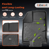3D Custom Fit TPE Floor Liners Set for 2011-2014 Ford Edge - Premium All-Weather Non-Toxic Interior Floor Mats (Front & Rear)