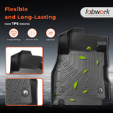 Black 3Pcs Front and Rear TPE Car Floor Mats Replacement for Kicks 2018-2024