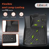 labwork 4PCS Floor Mats and Cargo Liner Black TPE Replacement for Atlas 7 Passenger 2nd Row with Bench Seat 2018-2026