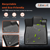 labwork 4-Piece 3D TPE All-Weather Floor Mats for 2023-2025 Honda Pilot 3 Rows Front 2nd & 3rd Row Set