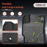 Floor Liners Fit 2012-2016 Toyota Prius C Front/2nd 3p Black