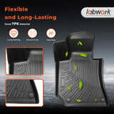 3PCS Floor Mats Black TPE Replacement for E-Class W212 2010-2016 1st and 2nd Row