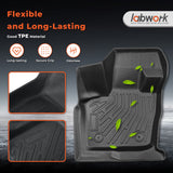 3D Custom Fit TPE Floor Liners Set for 2017-2020 Ford Fusion & Lincoln MKZ - All-Weather Interior Protection (Excludes 2013-2016)
